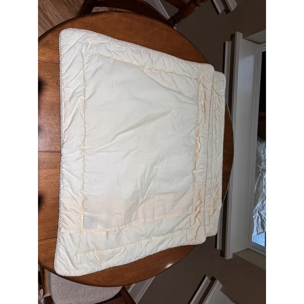 2 Croscill King Shams Cream Renaissance Velvet Brocade Patchwork 32X26”
